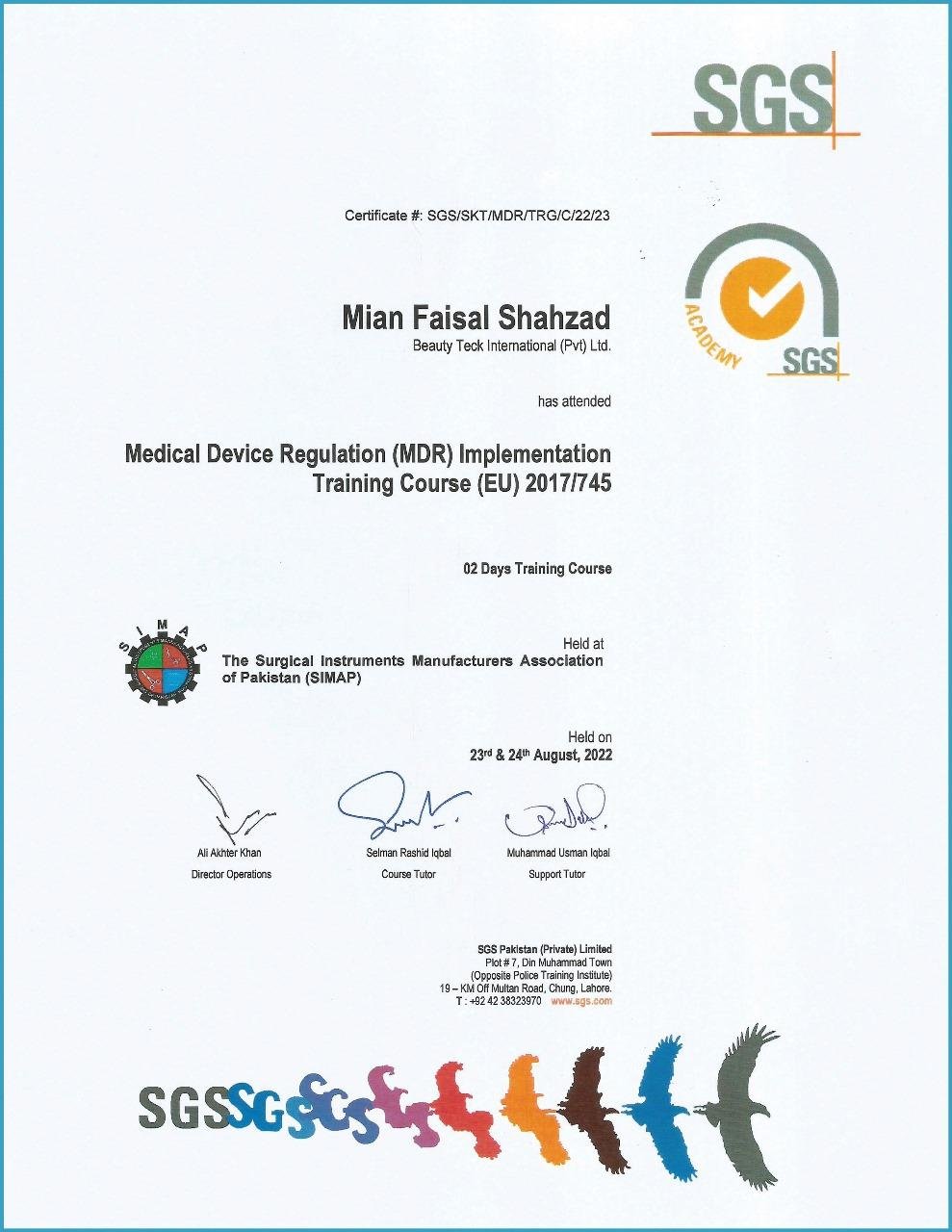 MDR Implementation Training Course