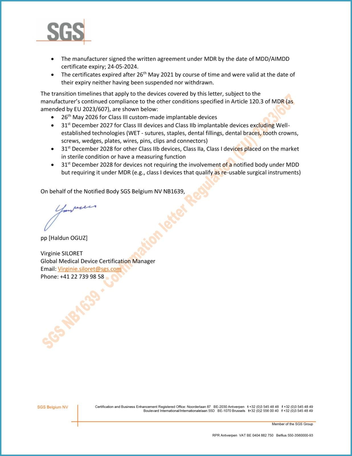 SGS Extension Letter 2