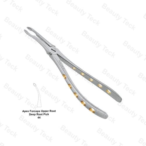 EXTRACTING FORCEPS  ENGLISH PATTERN HOLE HANDLER (APEX FORCEPS UPPER ROOT DEEP ROOT PICK FIG. 44 )