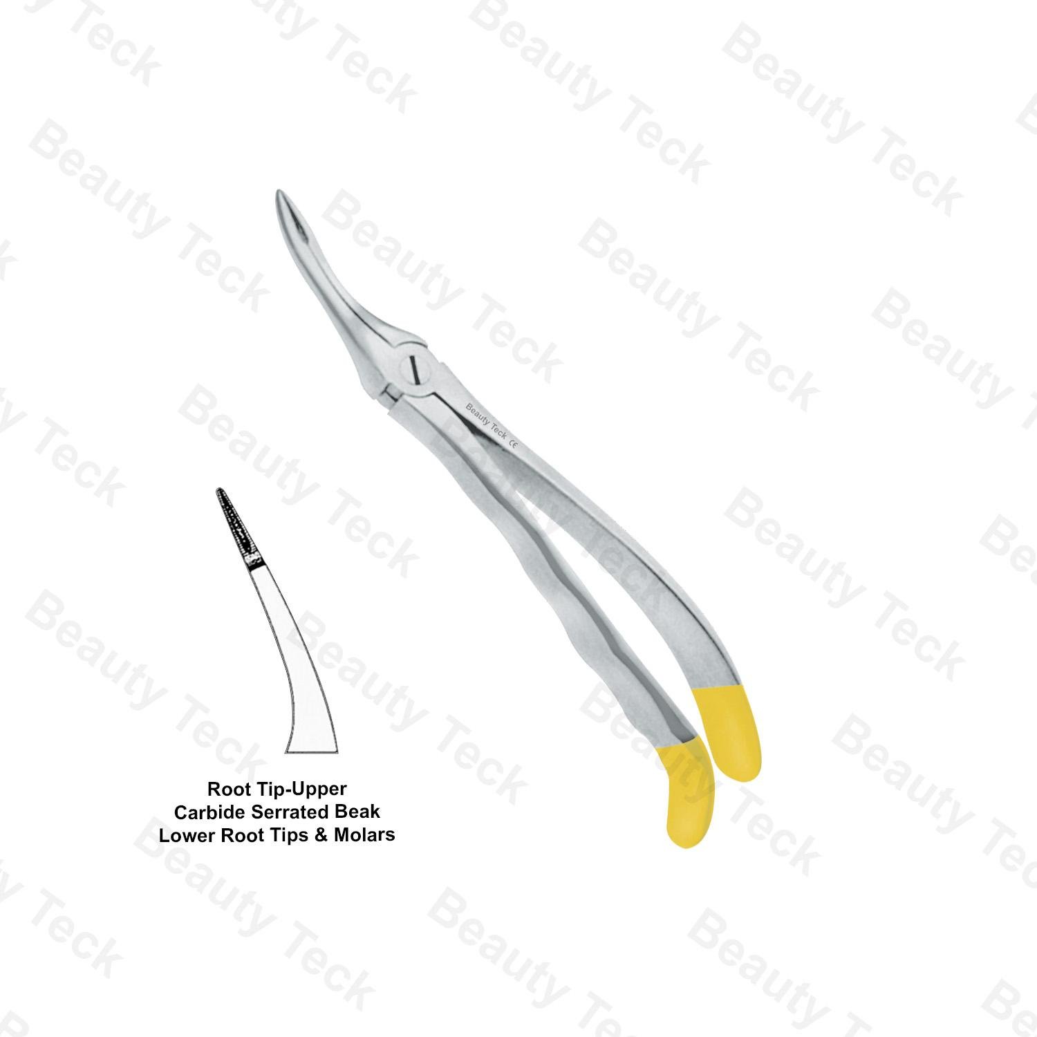 EXTRACTING FORCEPS  AMERICAN PATTERN (CARBIDE SERRATED BEAK LOWER ROOT TIPS & MOLARS ROOT TIP UPPER)