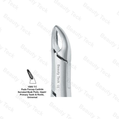 EXTRACTING FORCEPS AMERICAN PATTERN (PEDO FORCEP CARBIDE SERRATED BEAK PEDO, UPPER PRIMARY TEETH & R