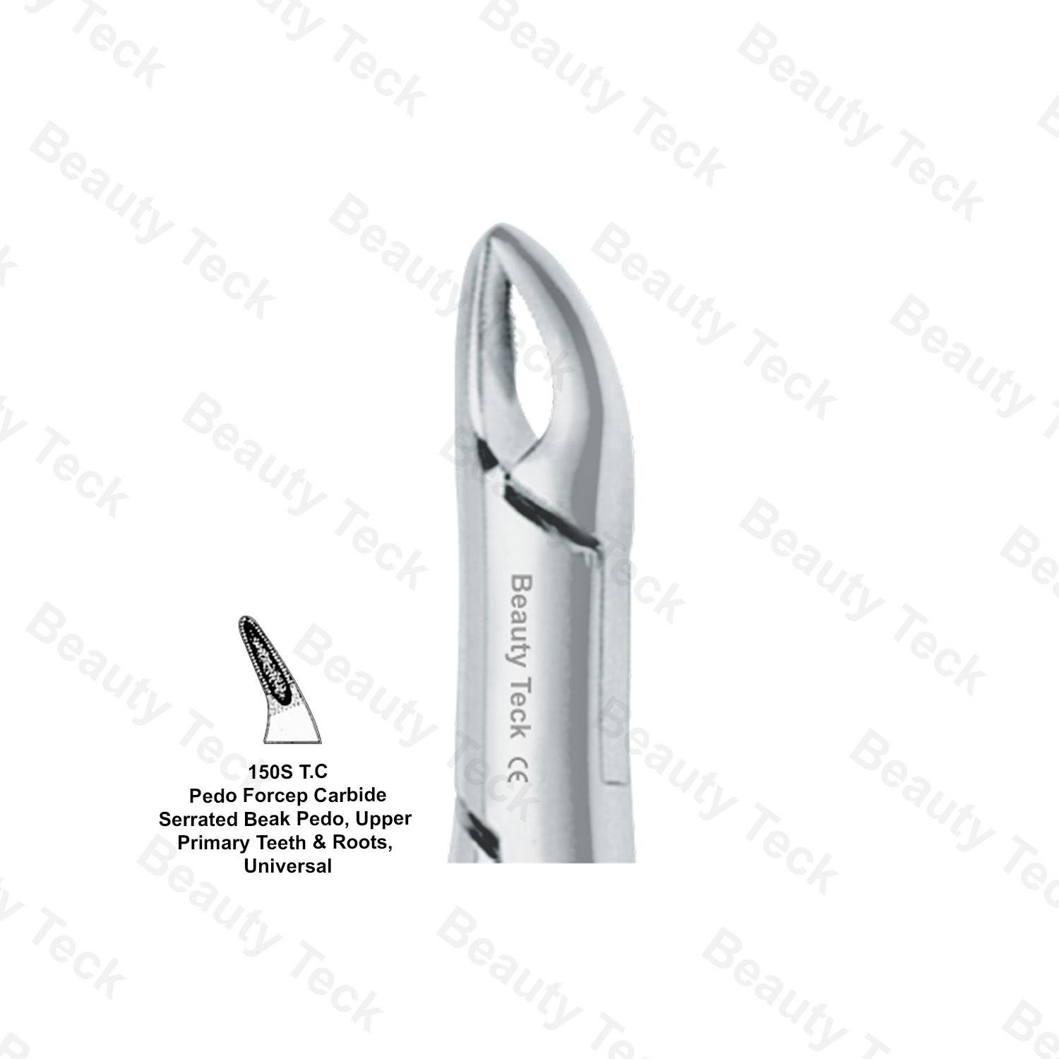 EXTRACTING FORCEPS AMERICAN PATTERN (PEDO FORCEP CARBIDE SERRATED BEAK PEDO, UPPER PRIMARY TEETH & R