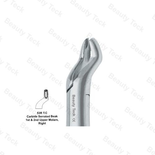 EXTRACTING FORCEPS AMERICAN PATTERN (CARBIDE SERRATED BEAK 1st & 2nd UPPER MOLARS, RIGHT) # 53R T.C