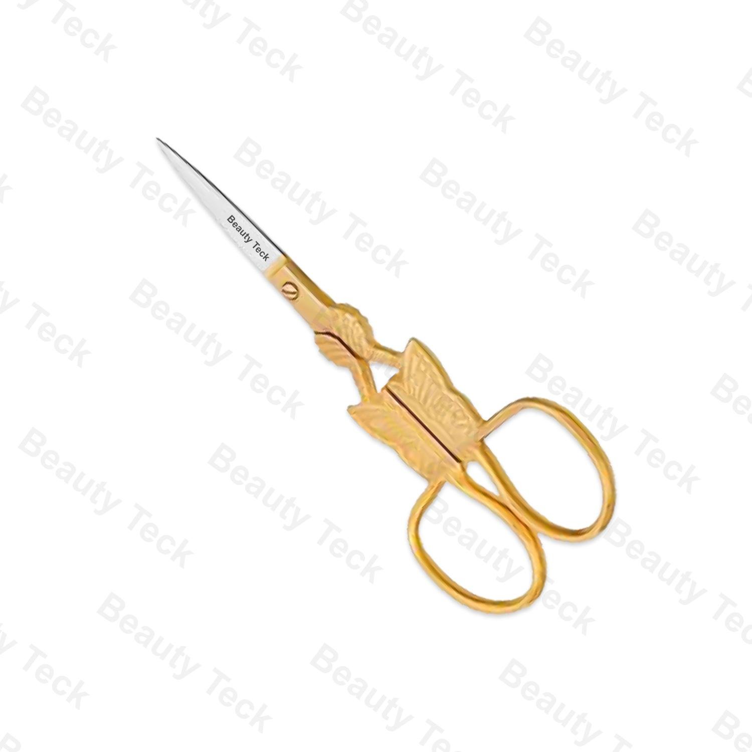 BEAUTY Teck Butterfly Embroidery Scissors (Half Gold Titanium, Straight) BTB2-1379
