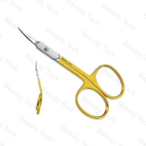 BEAUTY Teck Cuticle Scissors (Euro Screw, Gold Titanium, Double Curved) BTB2-1163