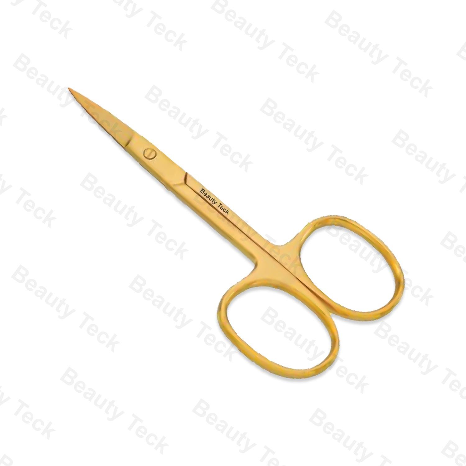 BEAUTY Teck Cuticle Scissors (Fix Screw, Gold Titanium) Straight: BTB2-1172