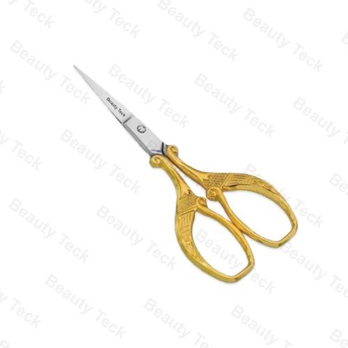 BEAUTY Teck Embroidery Scissors (Half Gold Titanium, Straight) BTB2-1381
