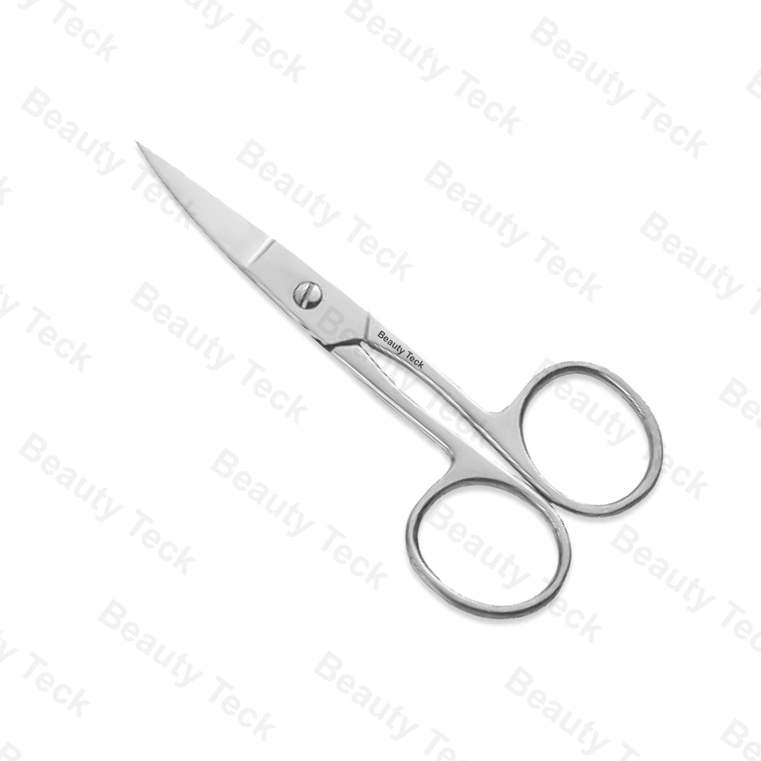BEAUTY Teck Nail Scissors (Euro Screw, Mirror/Satin) Curved: BTB2-1295 