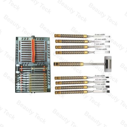 CHISEL KIT (STRAIGHT- CURVED & 1 TEFLON COATED MALLET)