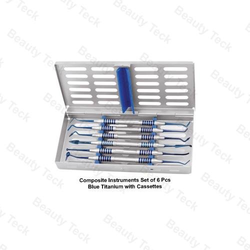 COMPOSITE INSTRUMENT SET OF 6 PCS BLUE TITANIUM WITH CASSETTE