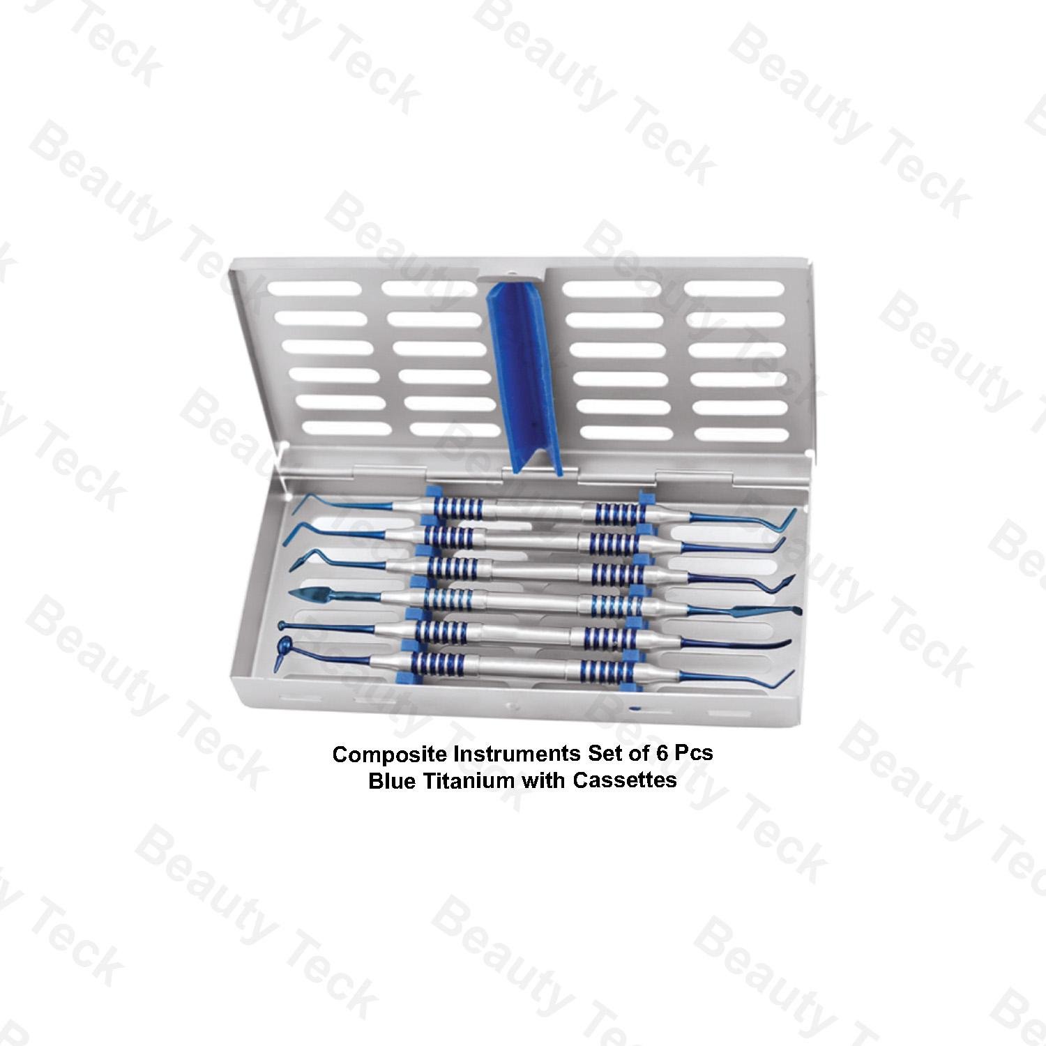 COMPOSITE INSTRUMENT SET OF 6 PCS BLUE TITANIUM WITH CASSETTE