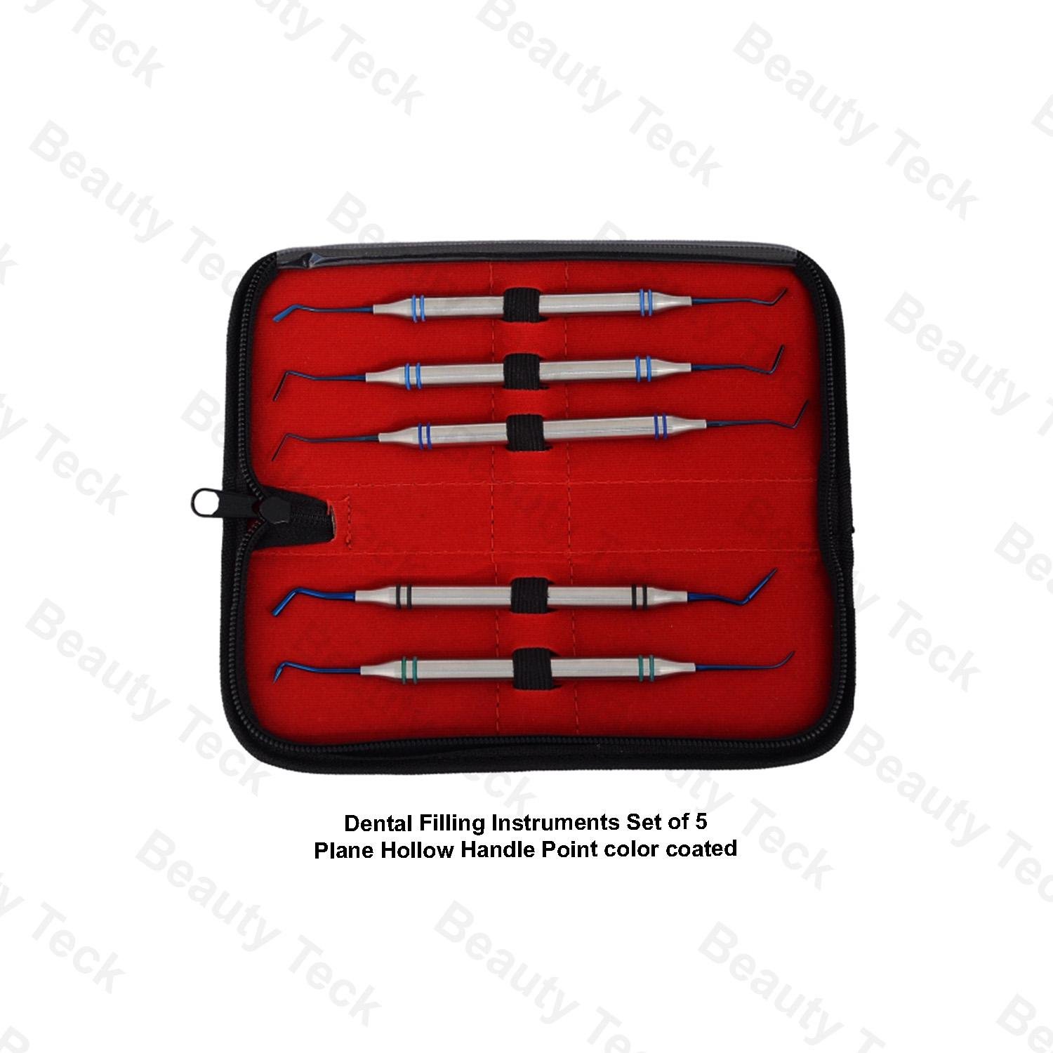 DENTAL FILLING (SET OF 4 PCS) PLANE HOLLOW HANDLE WITH POINT COLOR COATED