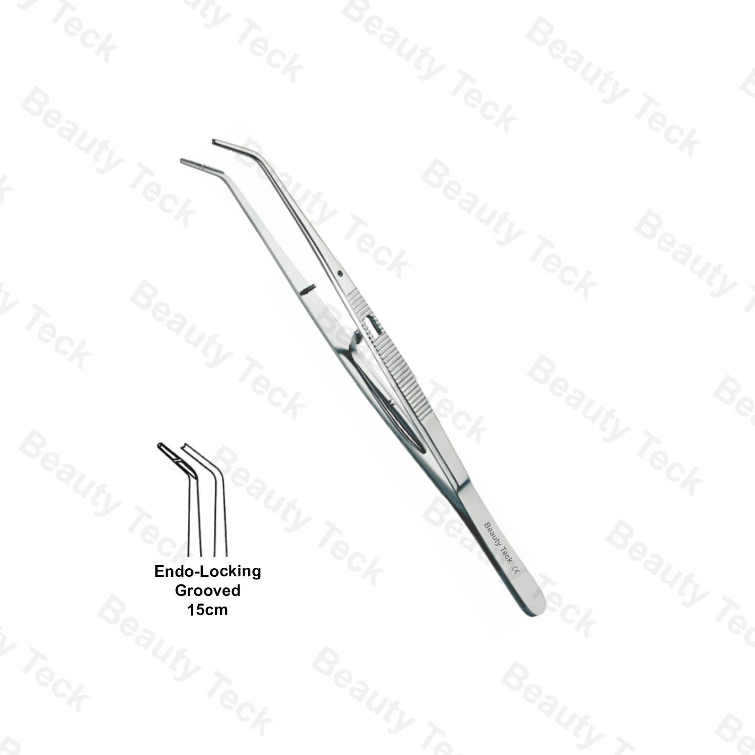 ENDO-LOCKING GROOVED TWEEZER (15cm)