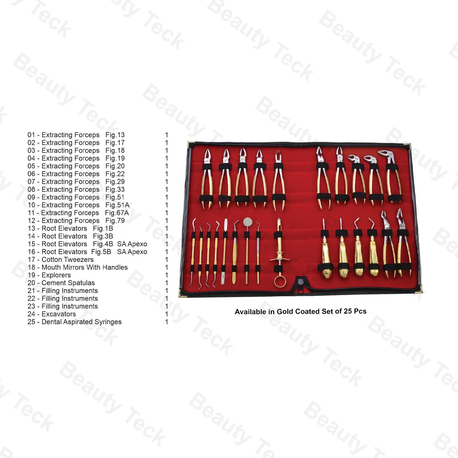 EXTRACTING FORCEPS (SET OF 25 PIECES: FIG NO.13,17,18,19,20,22,29,33,51,51A,67A, 79, )