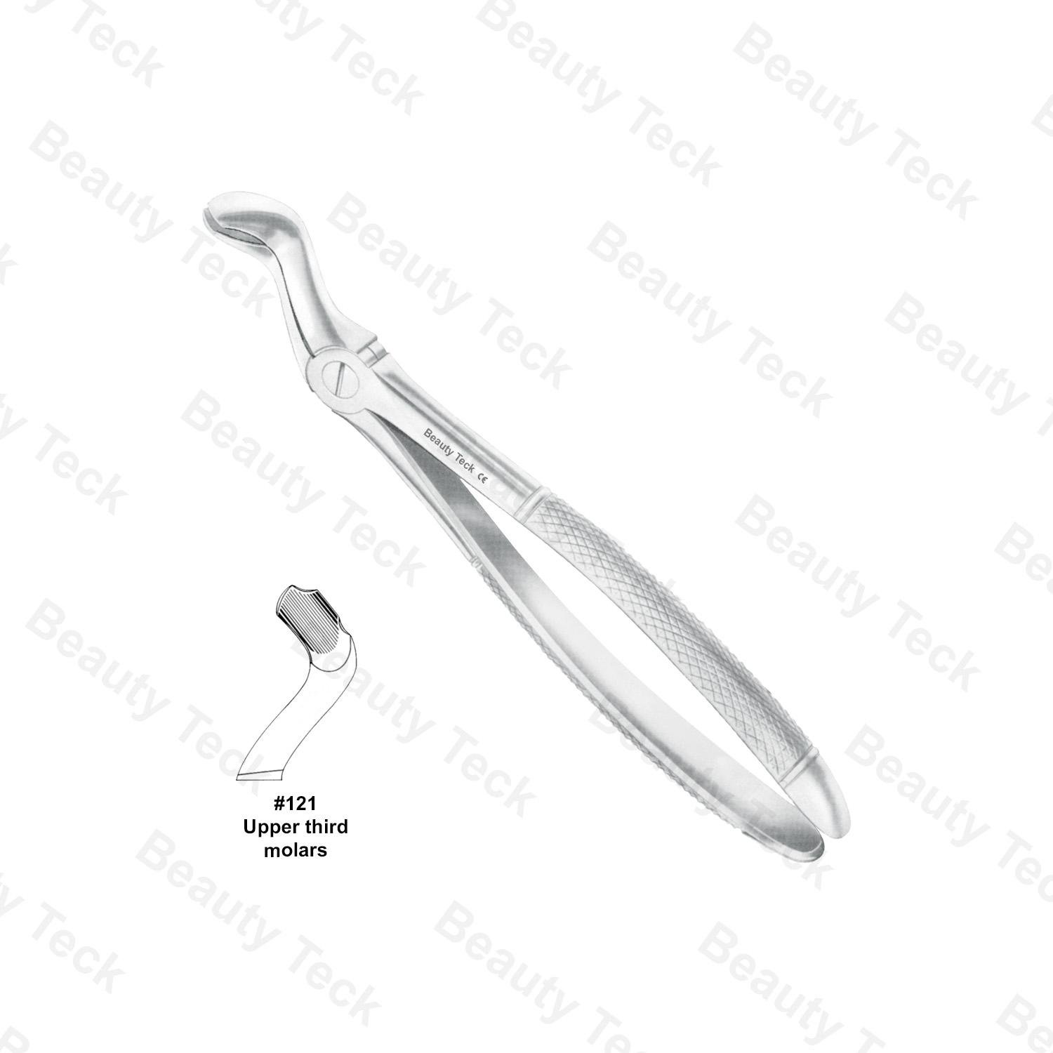 EXTRACTING FORCEPS  #121  ENGLISH PATTERN (UPPER THIRD MOLARS)
