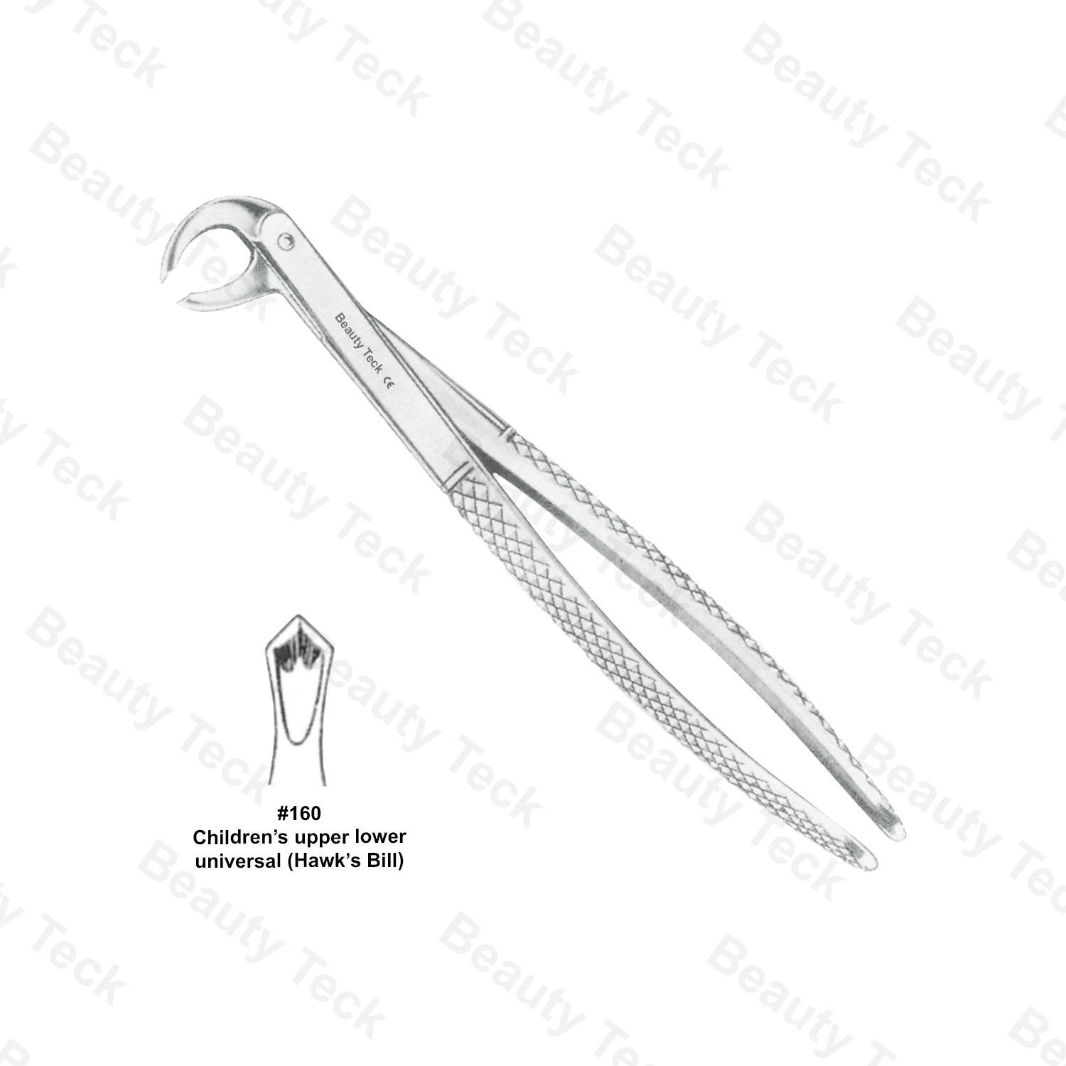 EXTRACTING FORCEPS  #160 ENGLISH PATTERN (CHILDREN'S UPPER LOWER UNIVERSAL HAWK'S BILL)