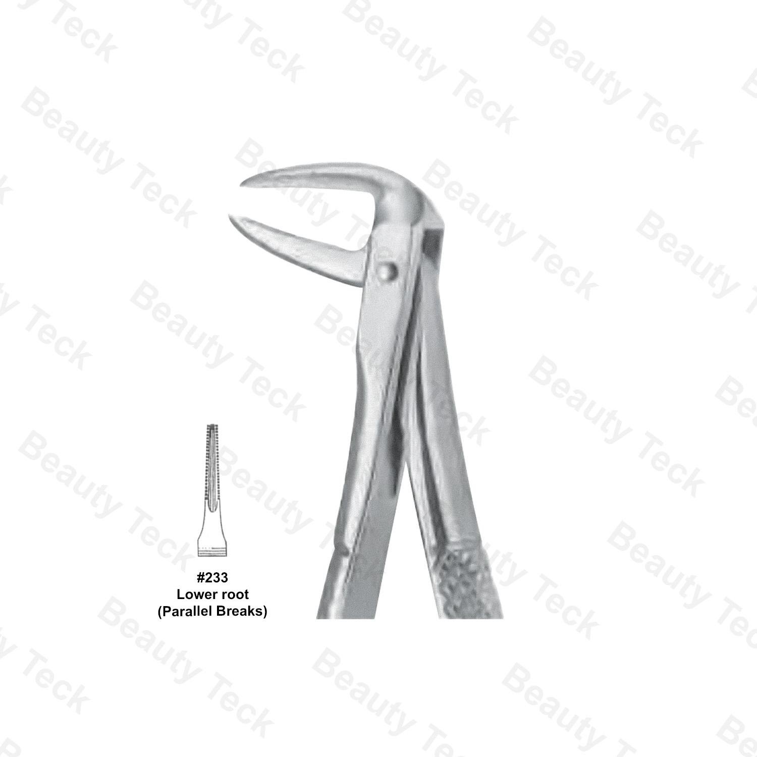 EXTRACTING FORCEPS  #233  ENGLISH PATTERN (LOWER ROOT PARALLEL BEAKS)