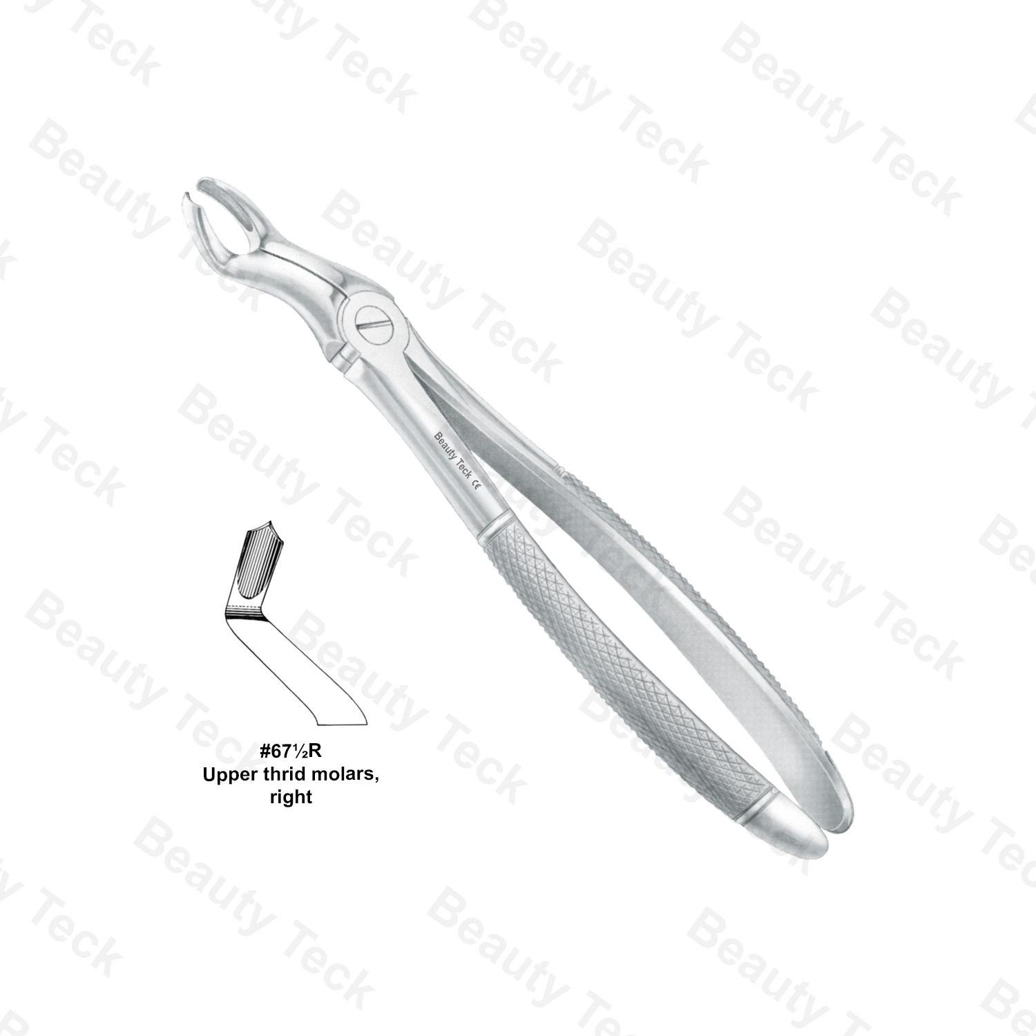 EXTRACTING FORCEPS  #67 1/2 R ENGLISH PATTERN (UPPER THIRD MOLARS, RIGHT )