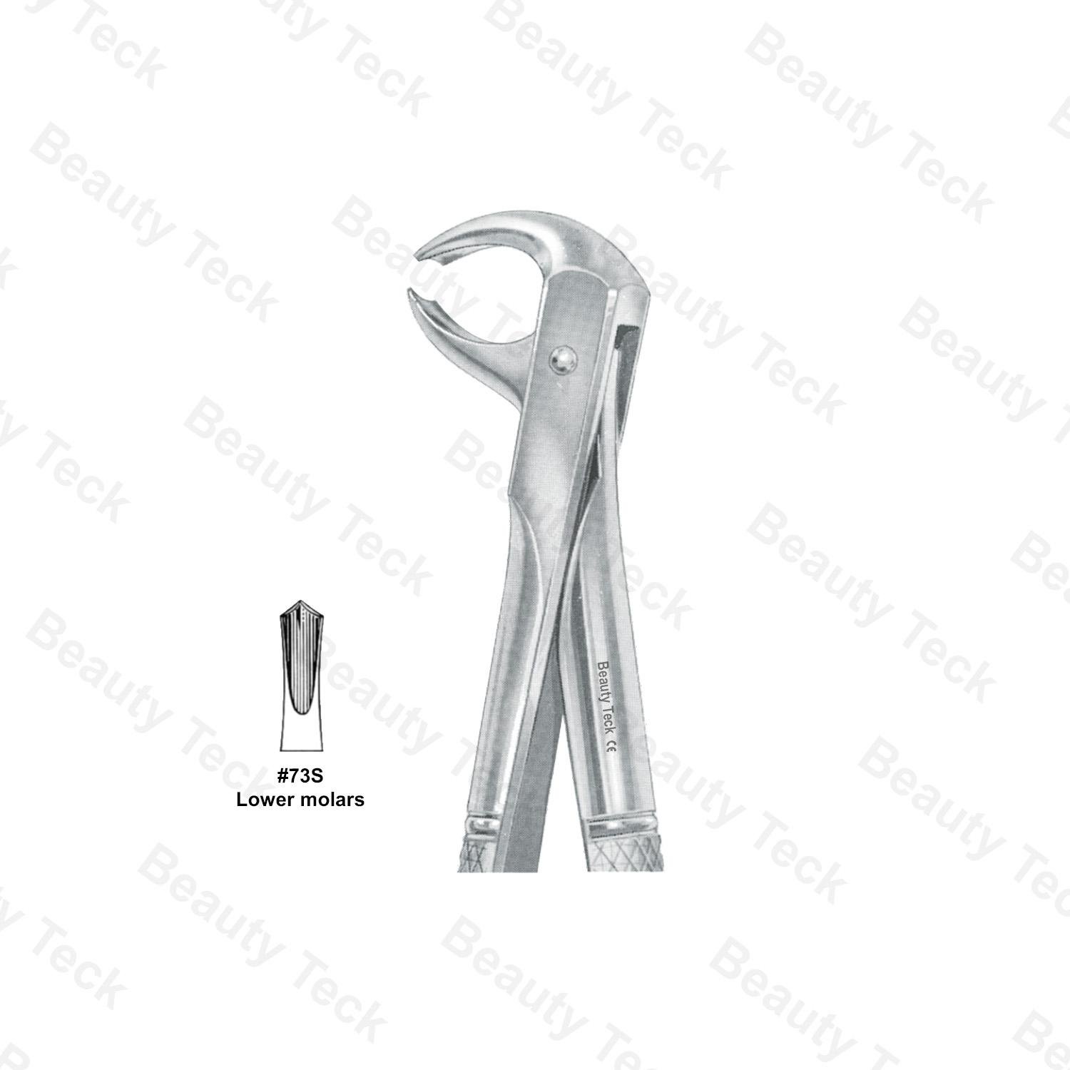 EXTRACTING FORCEPS  #73 S  L ENGLISH PATTERN (LOWER MOLARS)