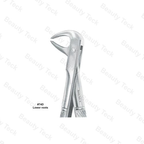 EXTRACTING FORCEPS  #74 D  L ENGLISH PATTERN (LOWER ROOTS)