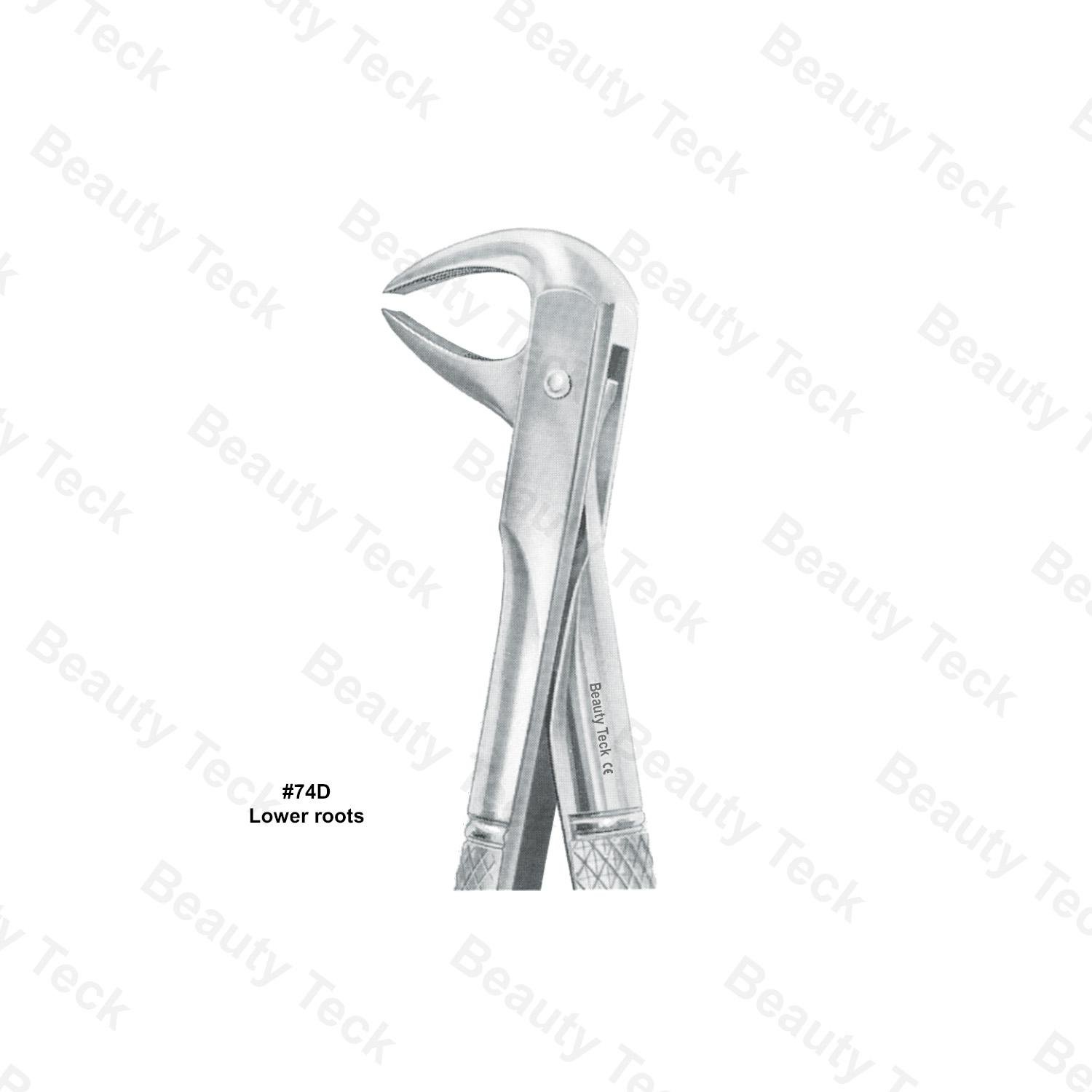 EXTRACTING FORCEPS  #74 D  L ENGLISH PATTERN (LOWER ROOTS)