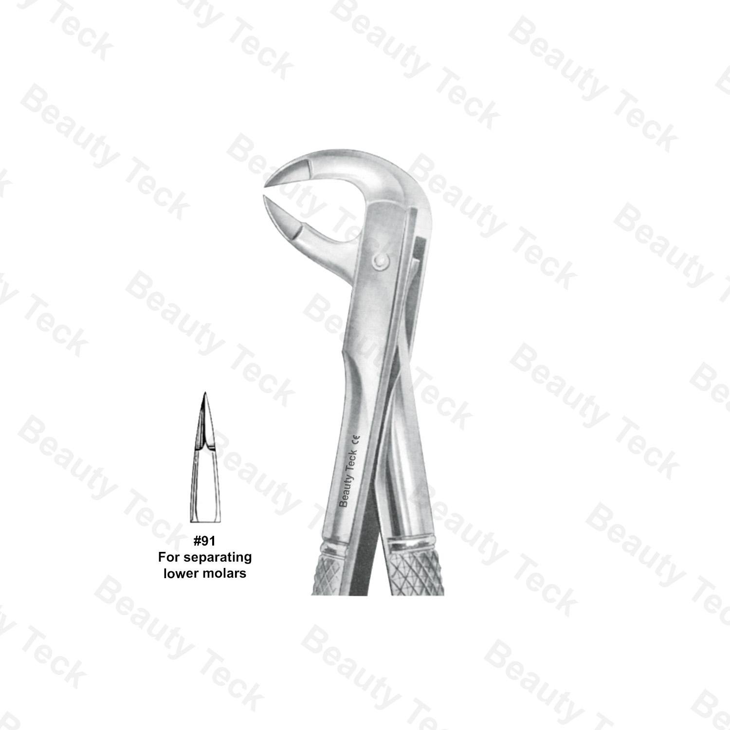 EXTRACTING FORCEPS  #91 ENGLISH PATTERN (FOR SEPERATING LOWER MOLARS )