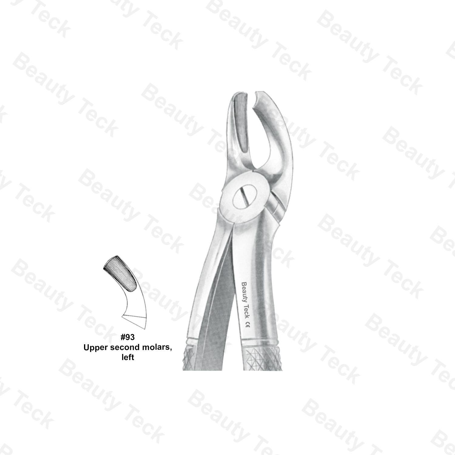 EXTRACTING FORCEPS  #93 ENGLISH PATTERN (UPPER SECOND MOLARS, LEFT )