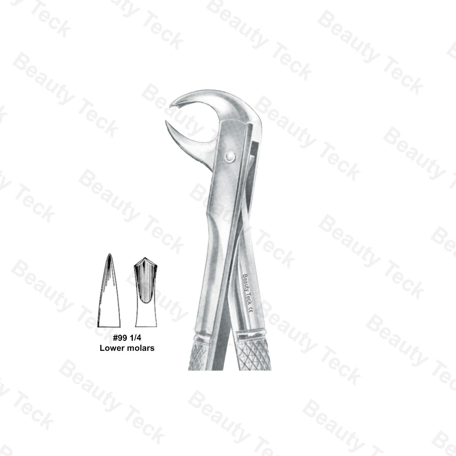 EXTRACTING FORCEPS  #99 1/4 ENGLISH PATTERN ( LOWER MOLARS )