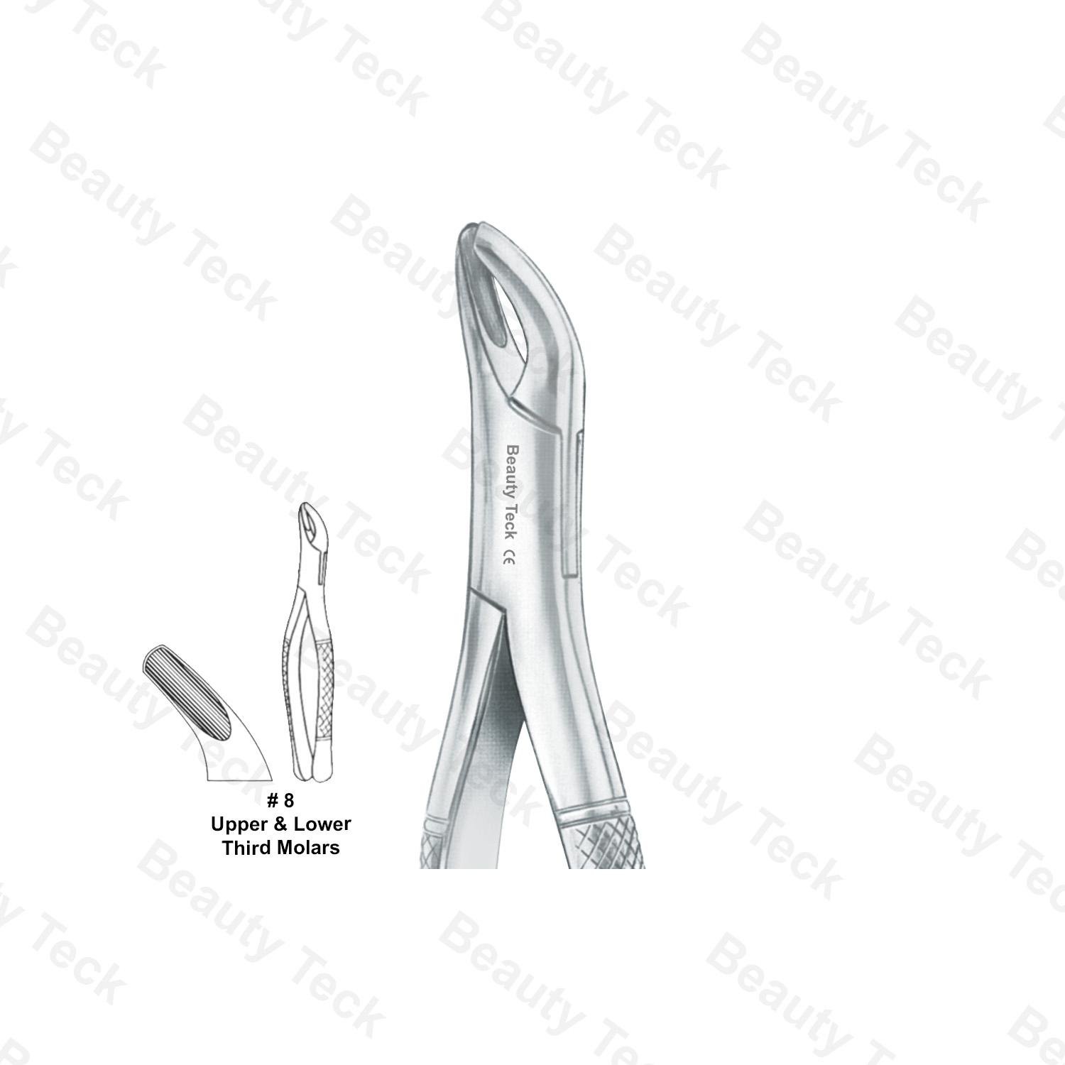 EXTRACTING FORCEPS AMERICAN PATTERN (UPPER  & LOWER THIRD MOLARS)  #8
