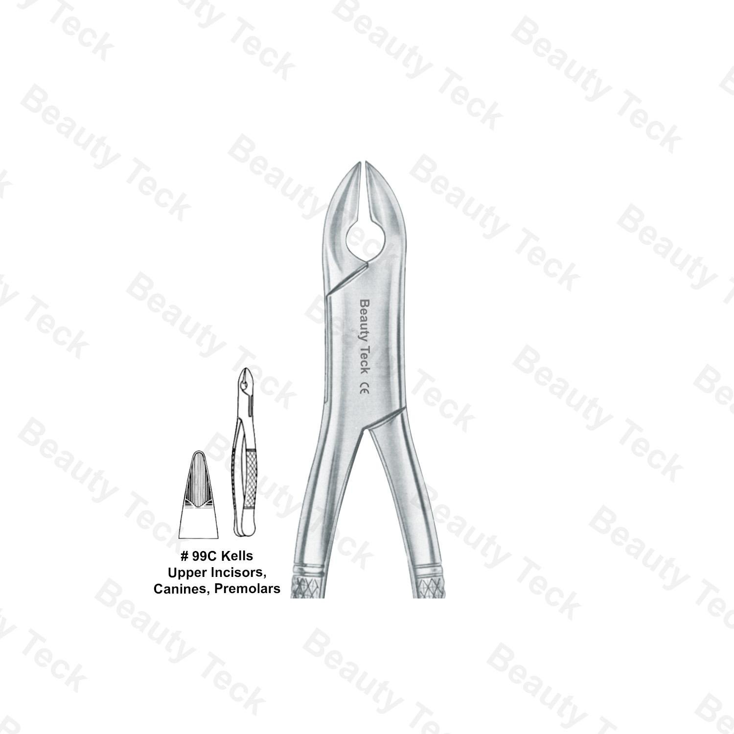 EXTRACTING FORCEPS AMERICAN PATTERN (UPPER INCISORS, CANINES, PREMOLARS)  #99C KELLS