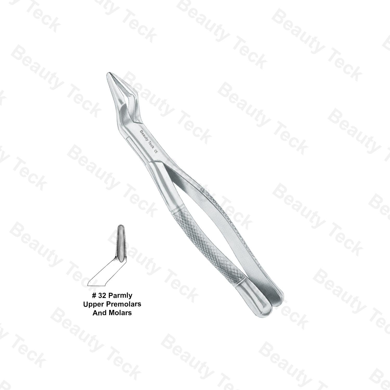 EXTRACTING FORCEPS AMERICAN PATTERN (UPPER PREMOLARS & MOLARS) 32 PARMLY