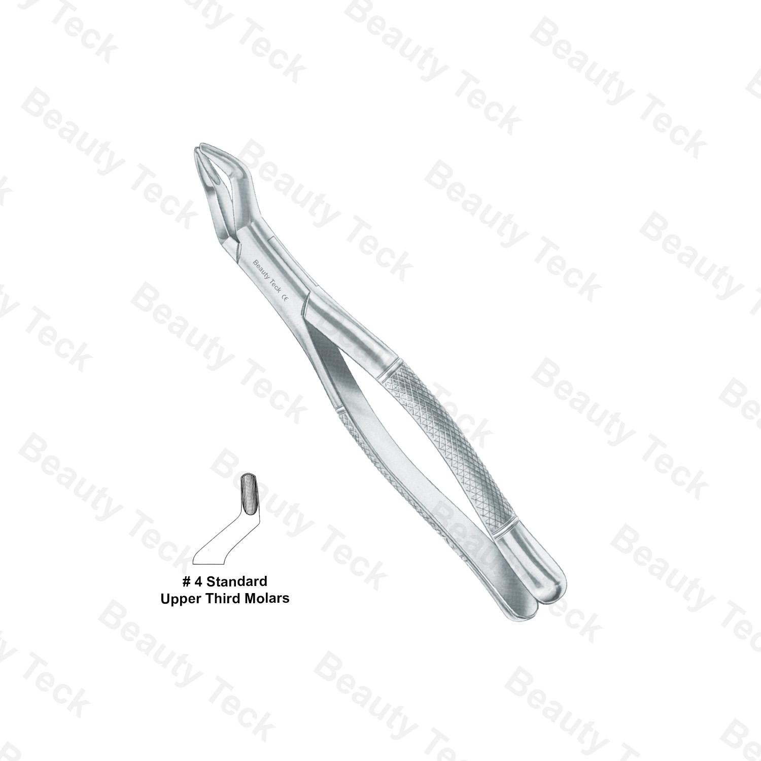 EXTRACTING FORCEPS AMERICAN PATTERN (UPPER THIRD MOLARS)  #4 STANDARD