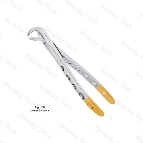 EXTRACTING FORCEPS AMERICAN PATTERN HOLE HANDLE FIG.106 (LOWER INCISORS)