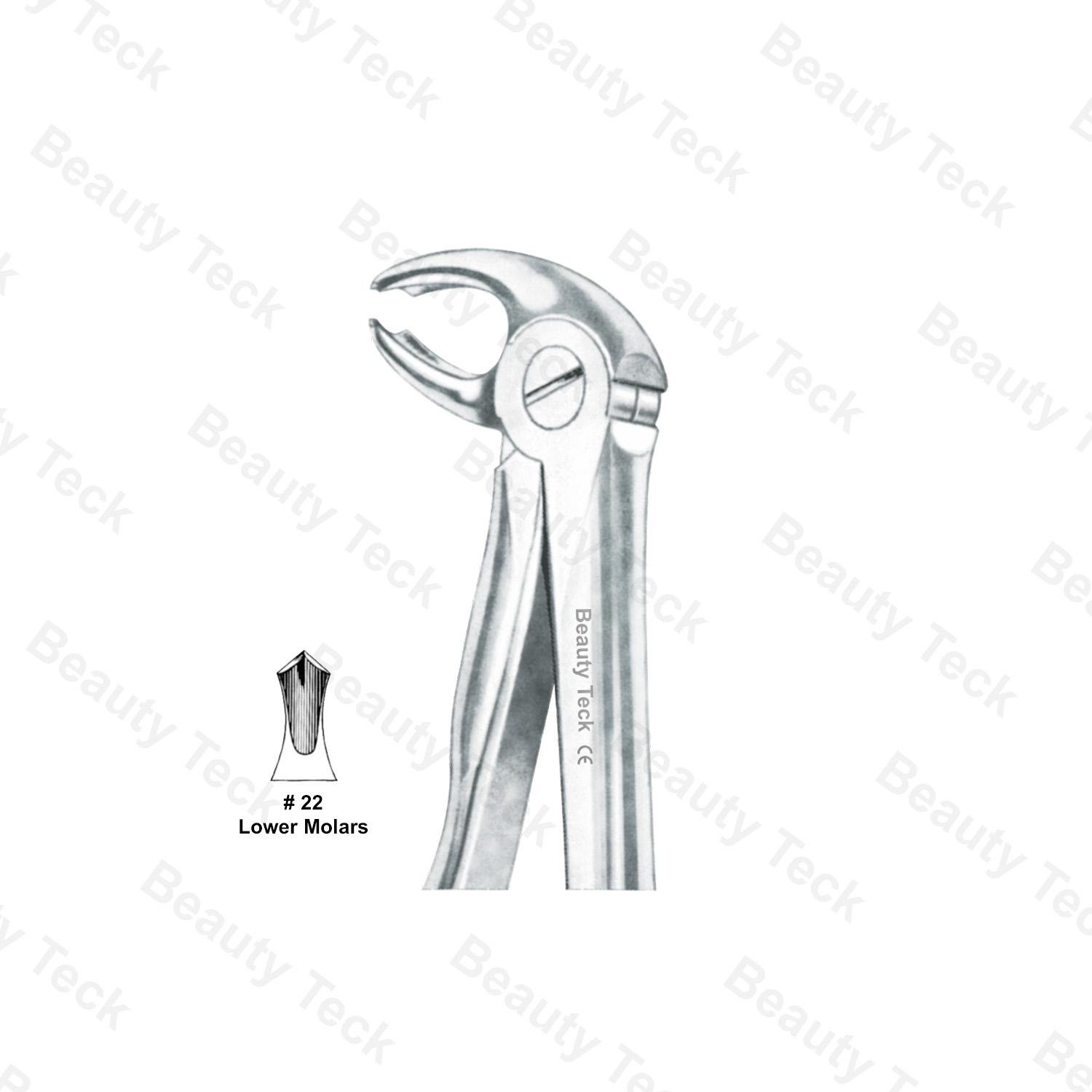 EXTRACTING FORCEPS ANATOMICAL HANDLE (LOWER MOLARS)  #22