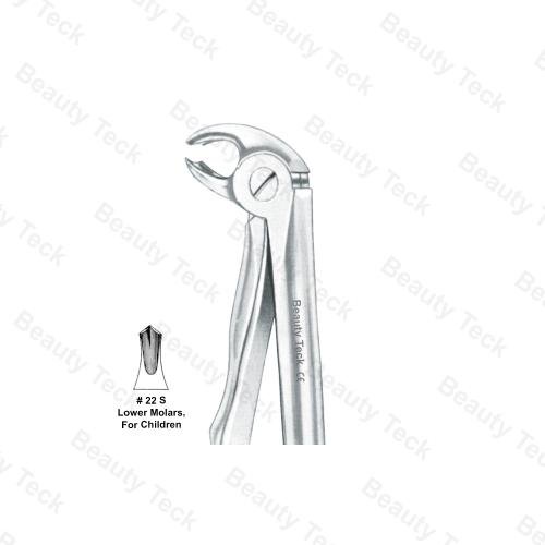 EXTRACTING FORCEPS ANATOMICAL HANDLE (LOWER MOLARS, FOR CHILDREN)  #22 S