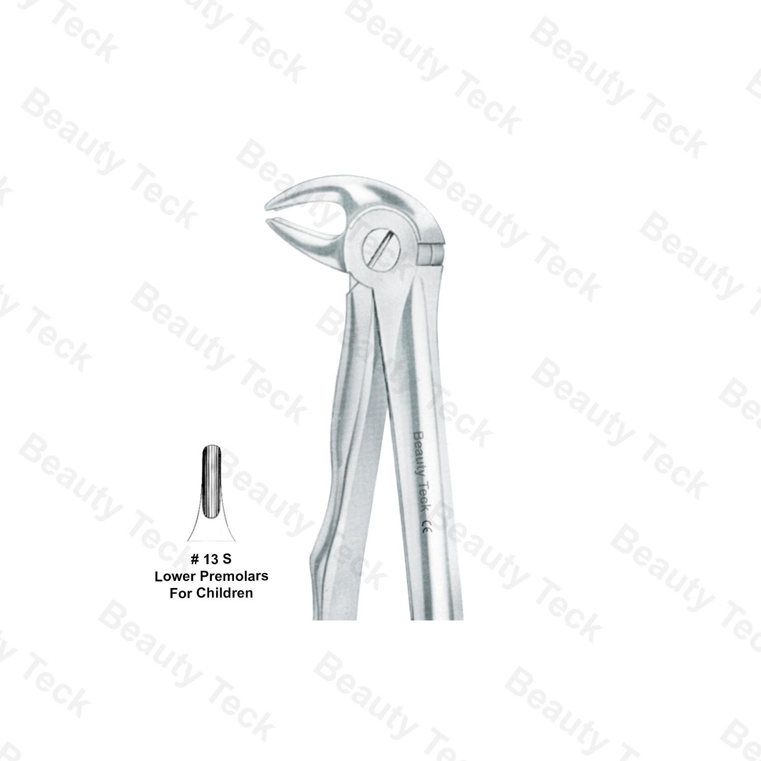 EXTRACTING FORCEPS ANATOMICAL HANDLE (LOWER PREMOLARS, FOR CHILDREN)  #13S