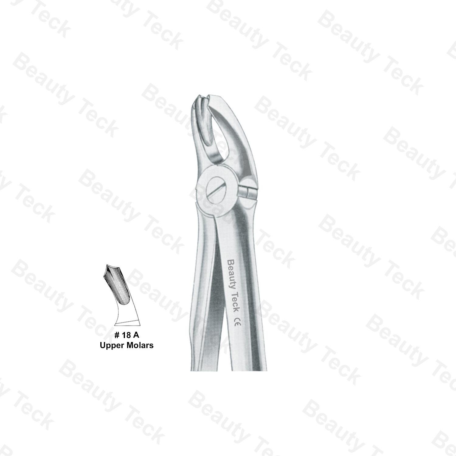 EXTRACTING FORCEPS ANATOMICAL HANDLE (UPPER MOLARS)  #18 A