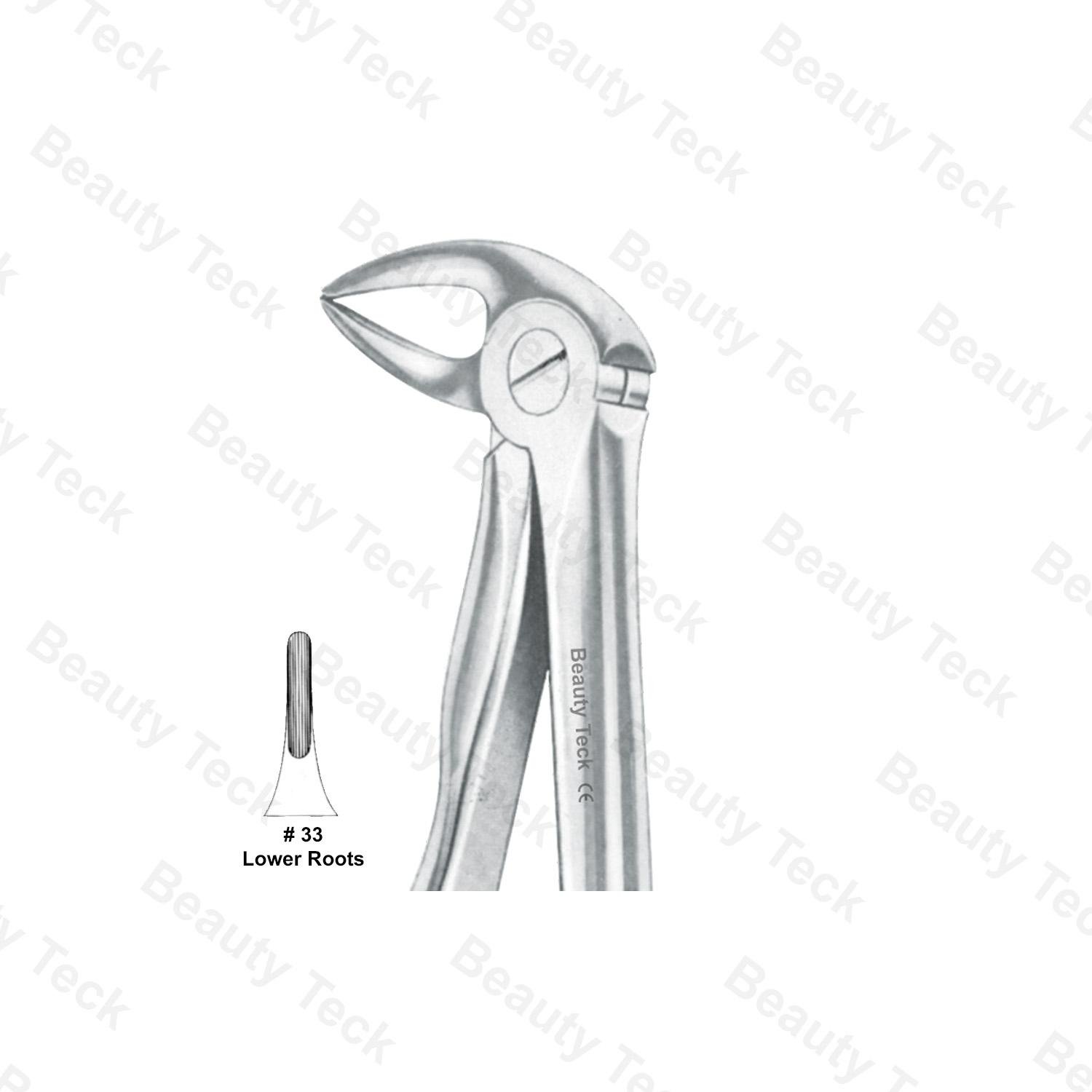 EXTRACTING FORCEPS ANATOMICAL HANDLE #33 (LOWER ROOTS)