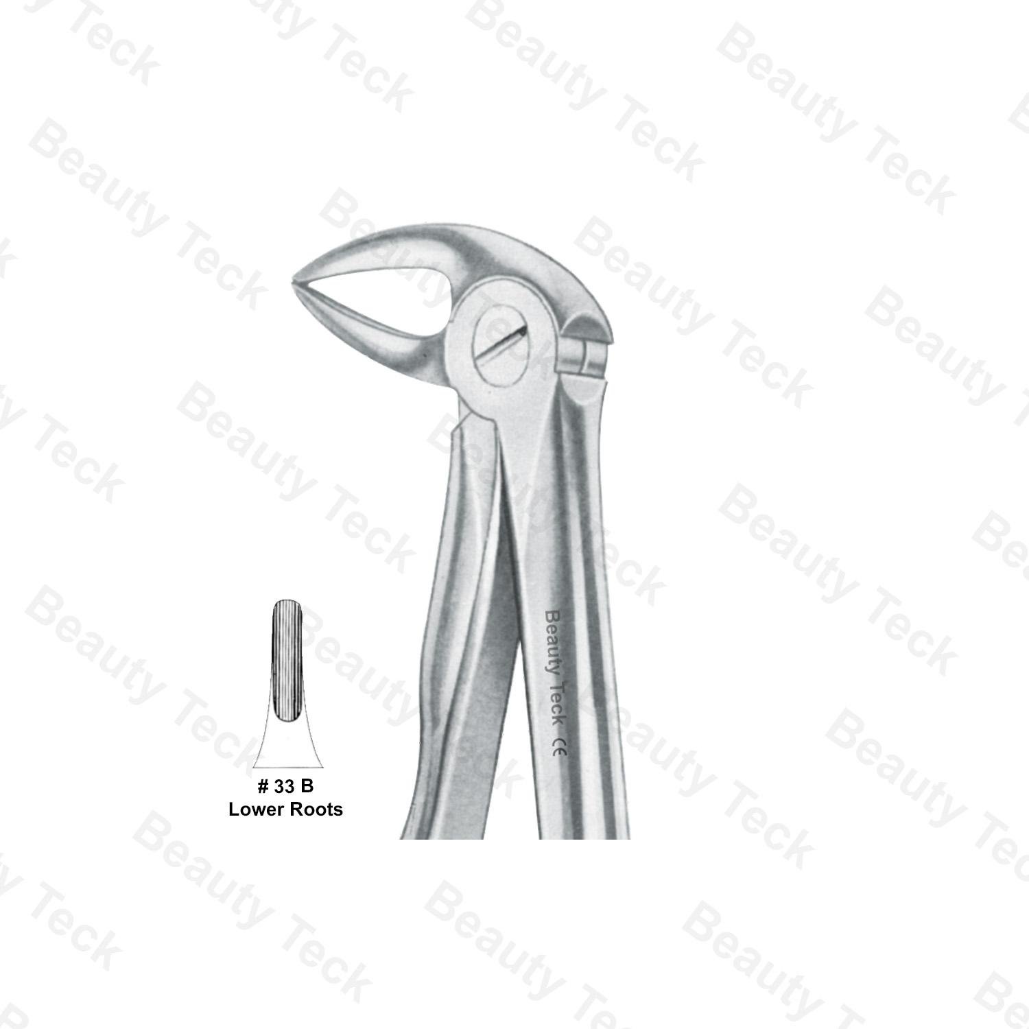EXTRACTING FORCEPS ANATOMICAL HANDLE #33 B (LOWER ROOTS)