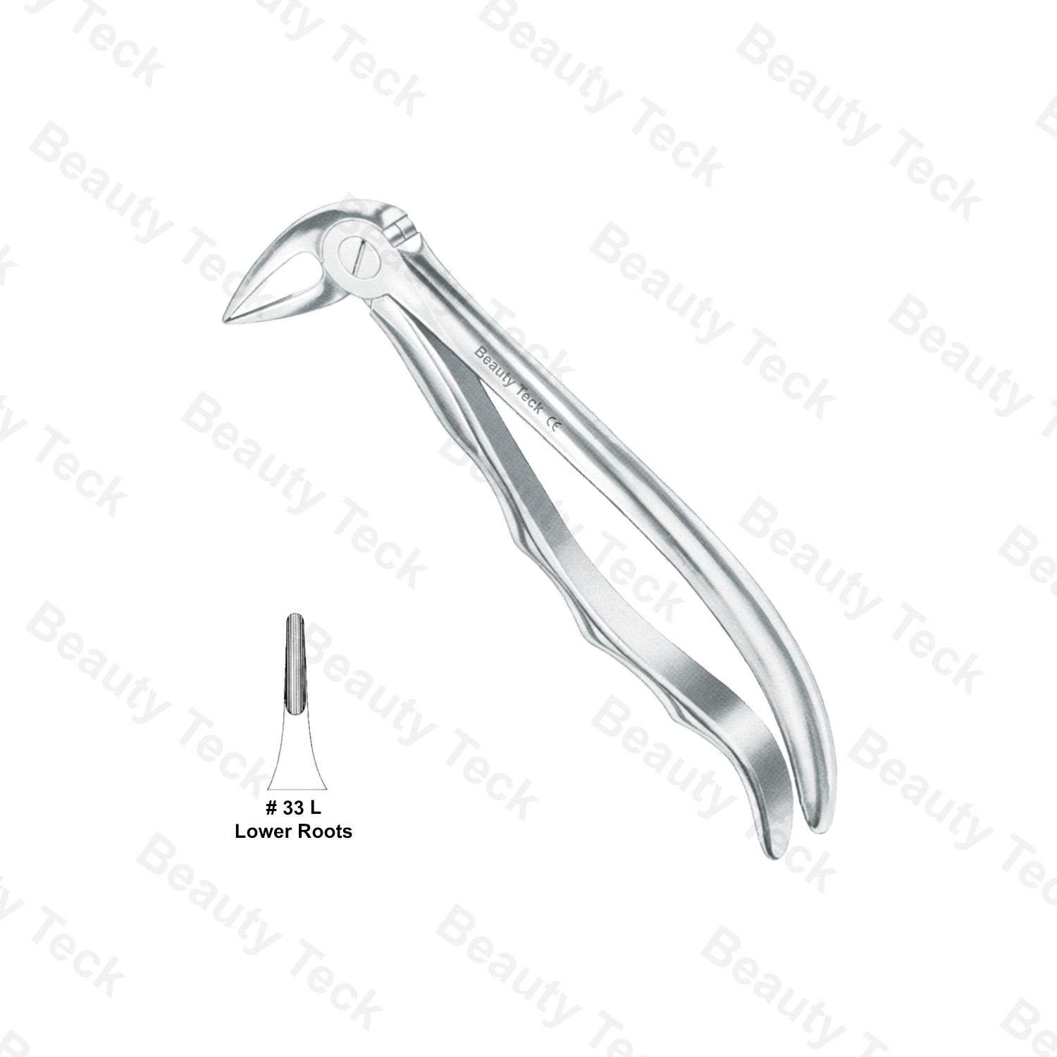 EXTRACTING FORCEPS ANATOMICAL HANDLE  #33 L (LOWER ROOTS)