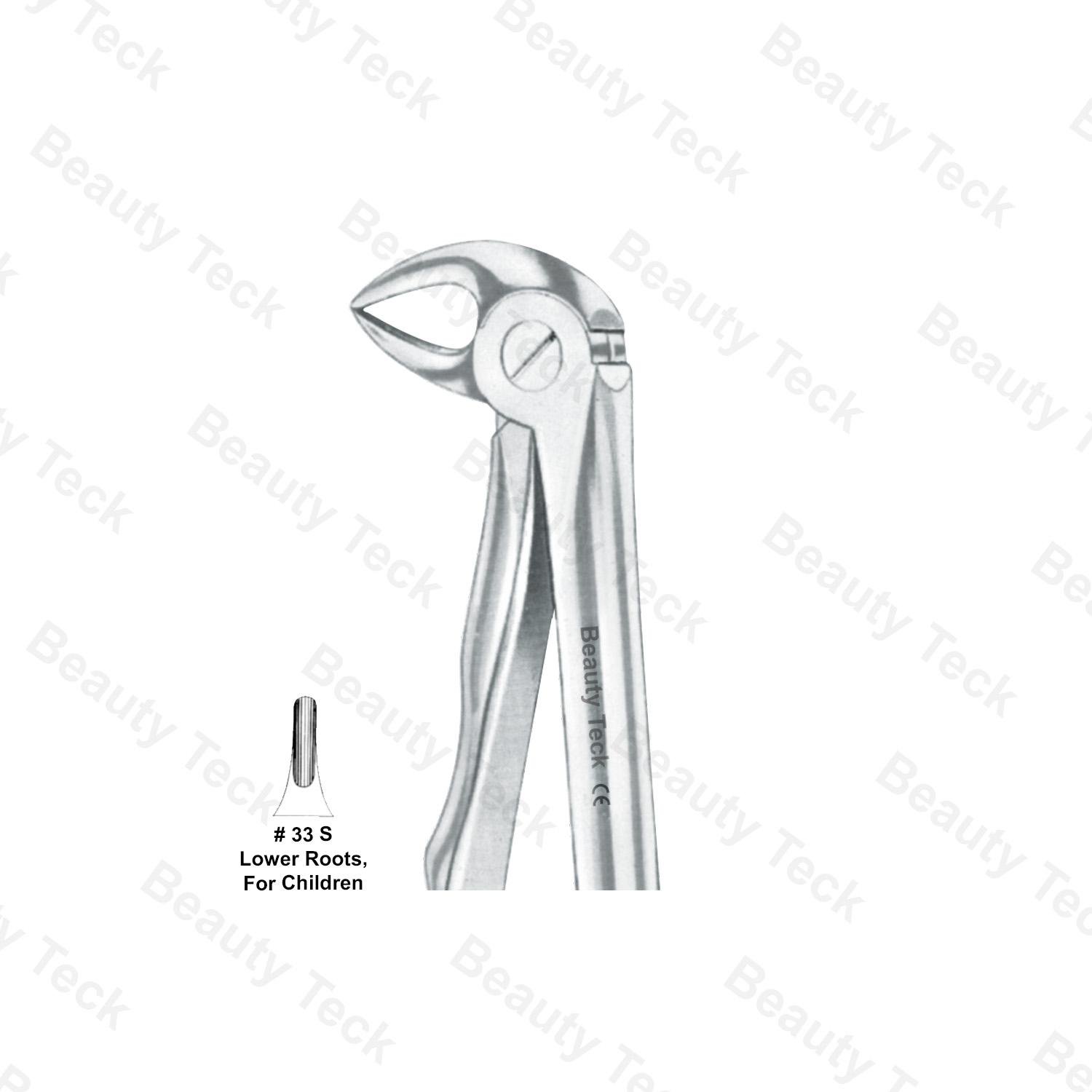EXTRACTING FORCEPS ANATOMICAL HANDLE  #33 S  (LOWER ROOTS, FOR CHILDREN)