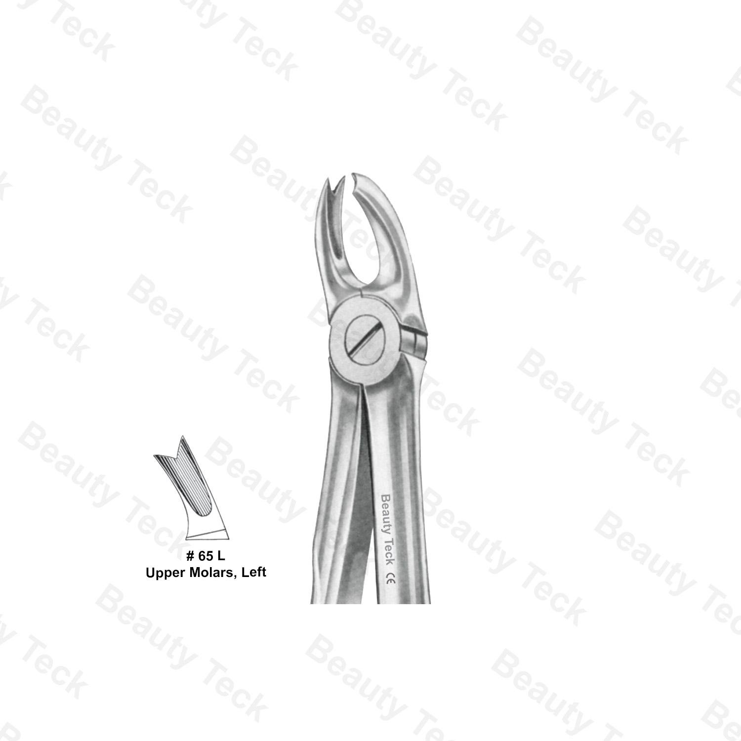 EXTRACTING FORCEPS ANATOMICAL HANDLE  #65 L  (UPPER MOLARS, LEFT)