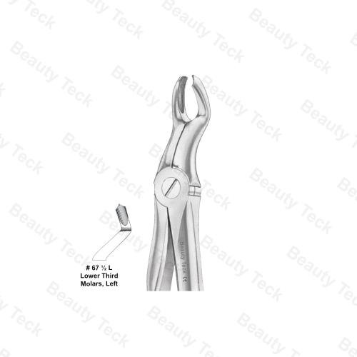 EXTRACTING FORCEPS ANATOMICAL HANDLE  #67 1/2 L (UPPER THIRD MOLARS, LEFT)