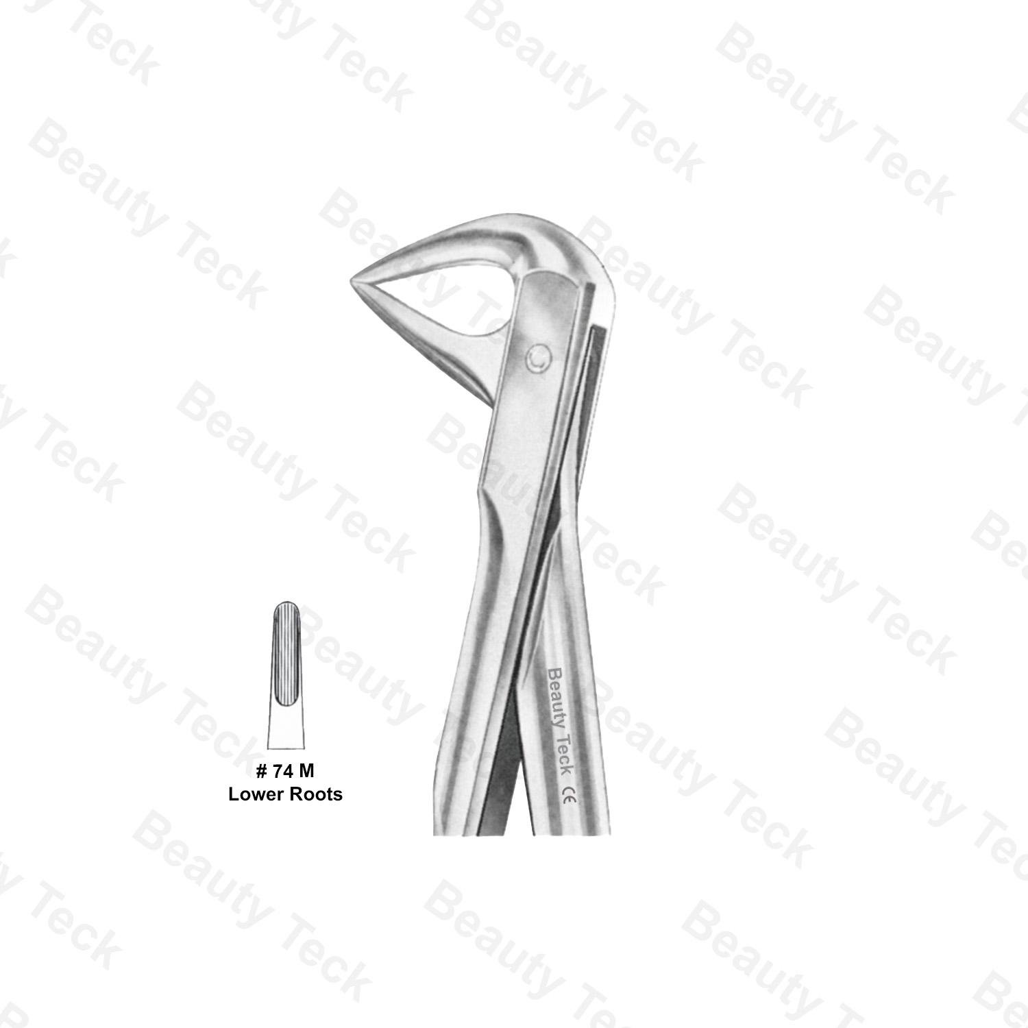 EXTRACTING FORCEPS ANATOMICAL HANDLE   #74 M (LOWER ROOTS)