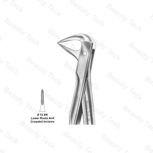 EXTRACTING FORCEPS ANATOMICAL HANDLE  #74 XN (LOWER ROOTS & CROWDED INCISORS)