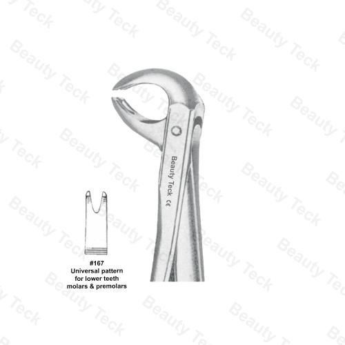 EXTRACTING FORCEPS # 167   ENGLISH PATTERN (UNIVERSAL PATTERN FOR LOWER TEETH MOLARS & PREMOLARS)