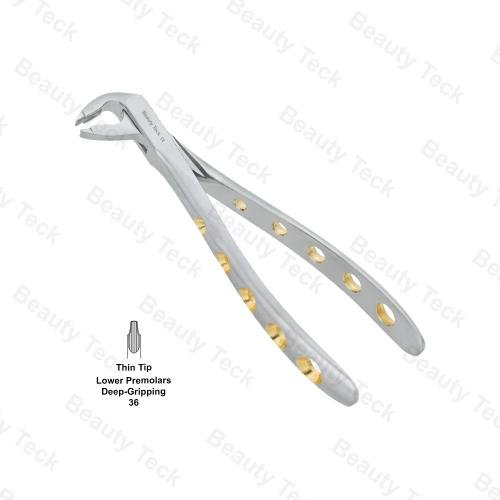 EXTRACTING FORCEPS  ENGLISH PATTERN HOLE HANDLER (LOWER PREMOLARS DEEP GRIPING FIG. 36 )