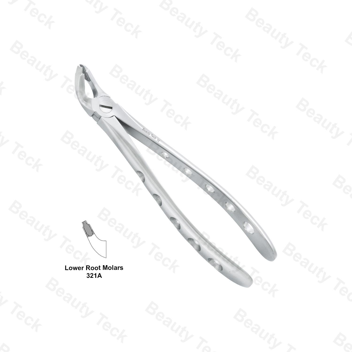EXTRACTING FORCEPS  ENGLISH PATTERN HOLE HANDLER (LOWER ROOT MOLARS FIG. 321A )