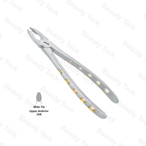 EXTRACTING FORCEPS  ENGLISH PATTERN HOLE HANDLER (UPPER ANTERIOR FIG. 34A WIDE TIP)