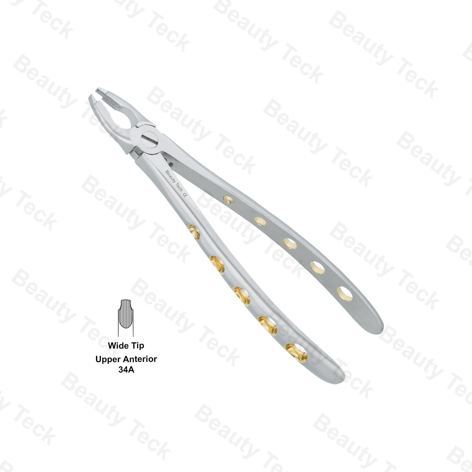 EXTRACTING FORCEPS  ENGLISH PATTERN HOLE HANDLER (UPPER ANTERIOR FIG. 34A WIDE TIP)